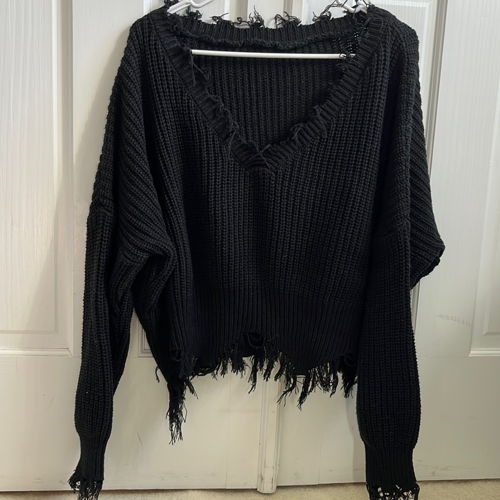 Cropped Black Sweater
